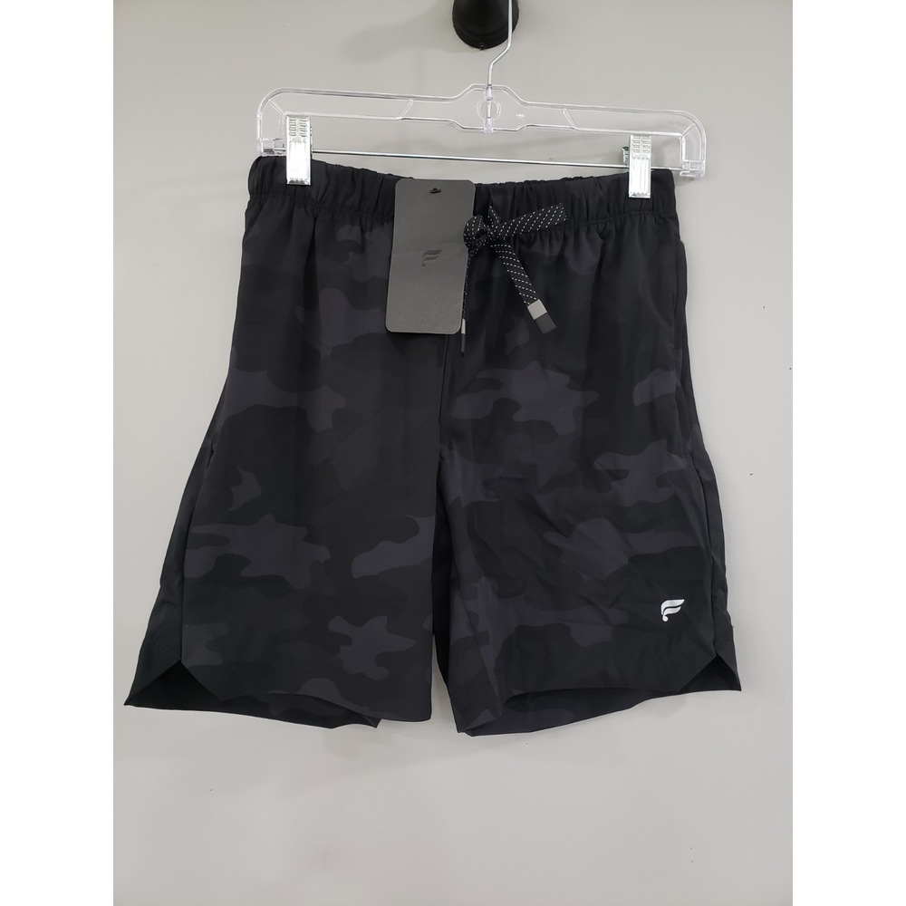 NEW MENS Fabletics Black 7" The One Short UNLINED CAMO BLACK Athletic
